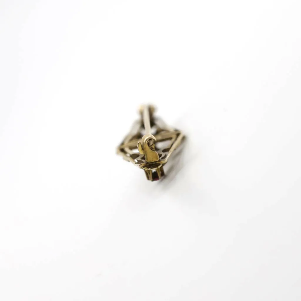 Antique 1910's E.L Spencer Co Genuine Freshwater Pearl Brooch Pin In 10K Yellow Gold