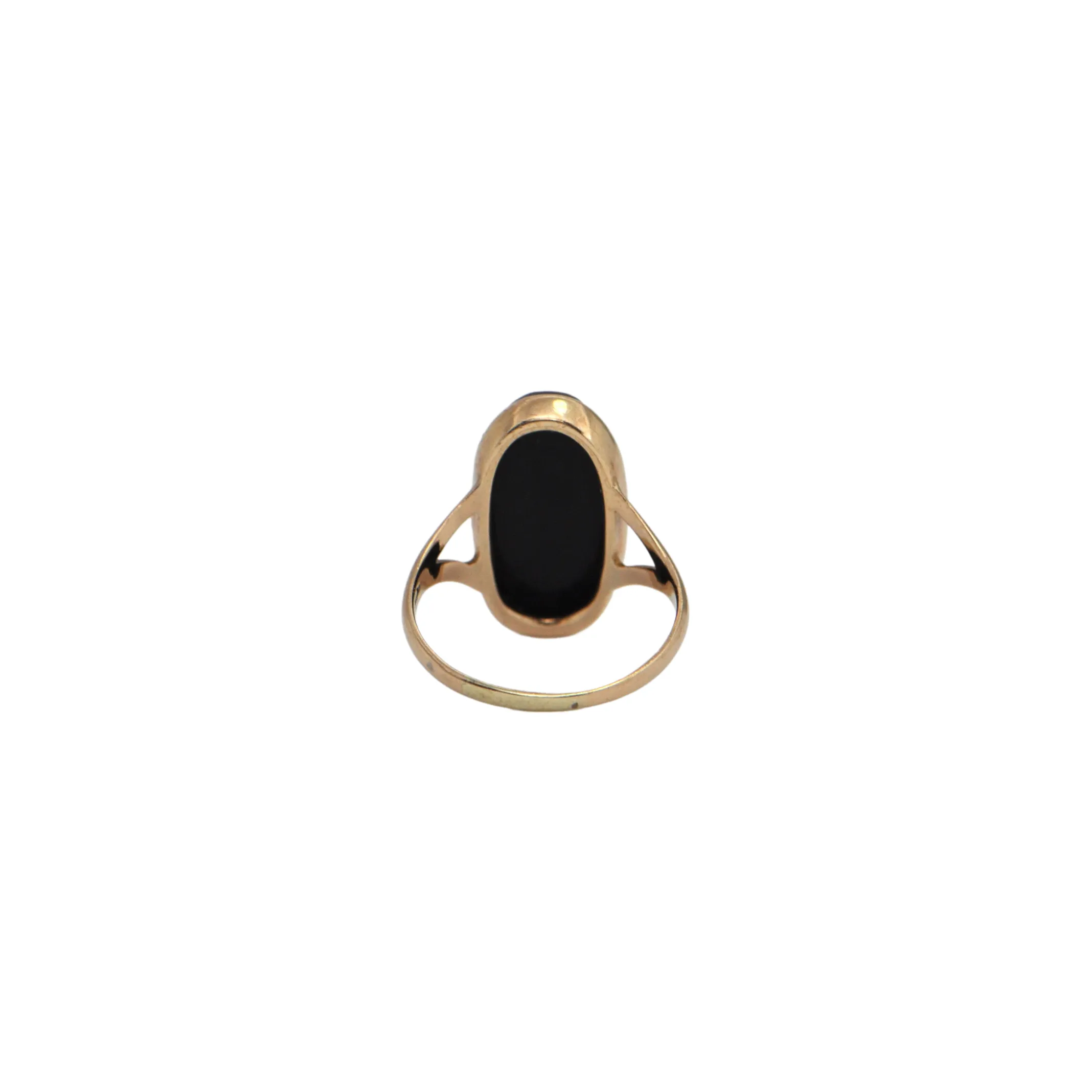 Antique Hardstone Onyx Cameo 14k Gold Ring