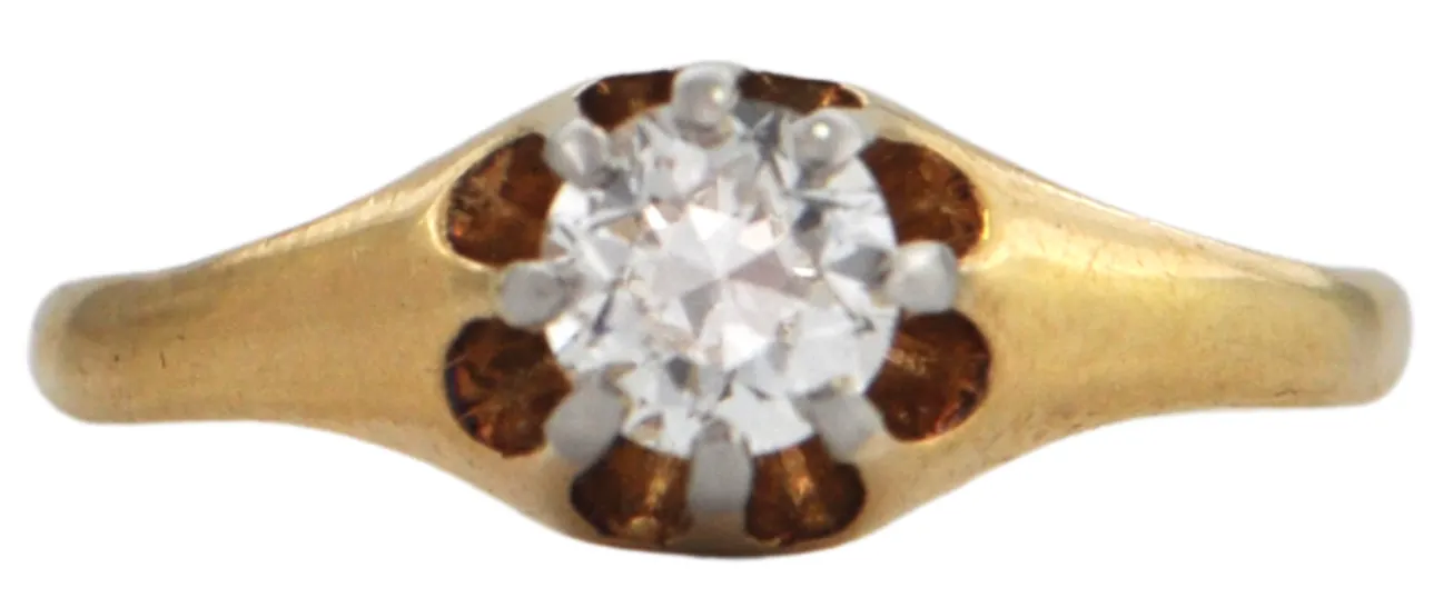 Antique Old European Cut Diamond Belcher Ring