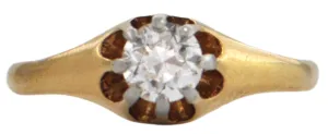 Antique Old European Cut Diamond Belcher Ring