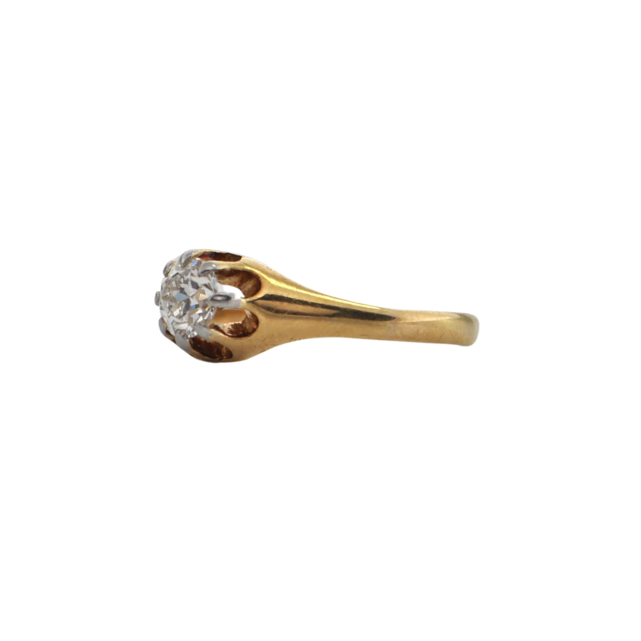 Antique Old European Cut Diamond Belcher Ring