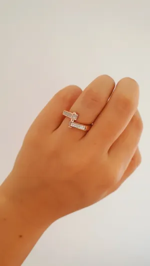 Arda Adjustable Ring in 925 Sterling Silver with Rose Gold Plating