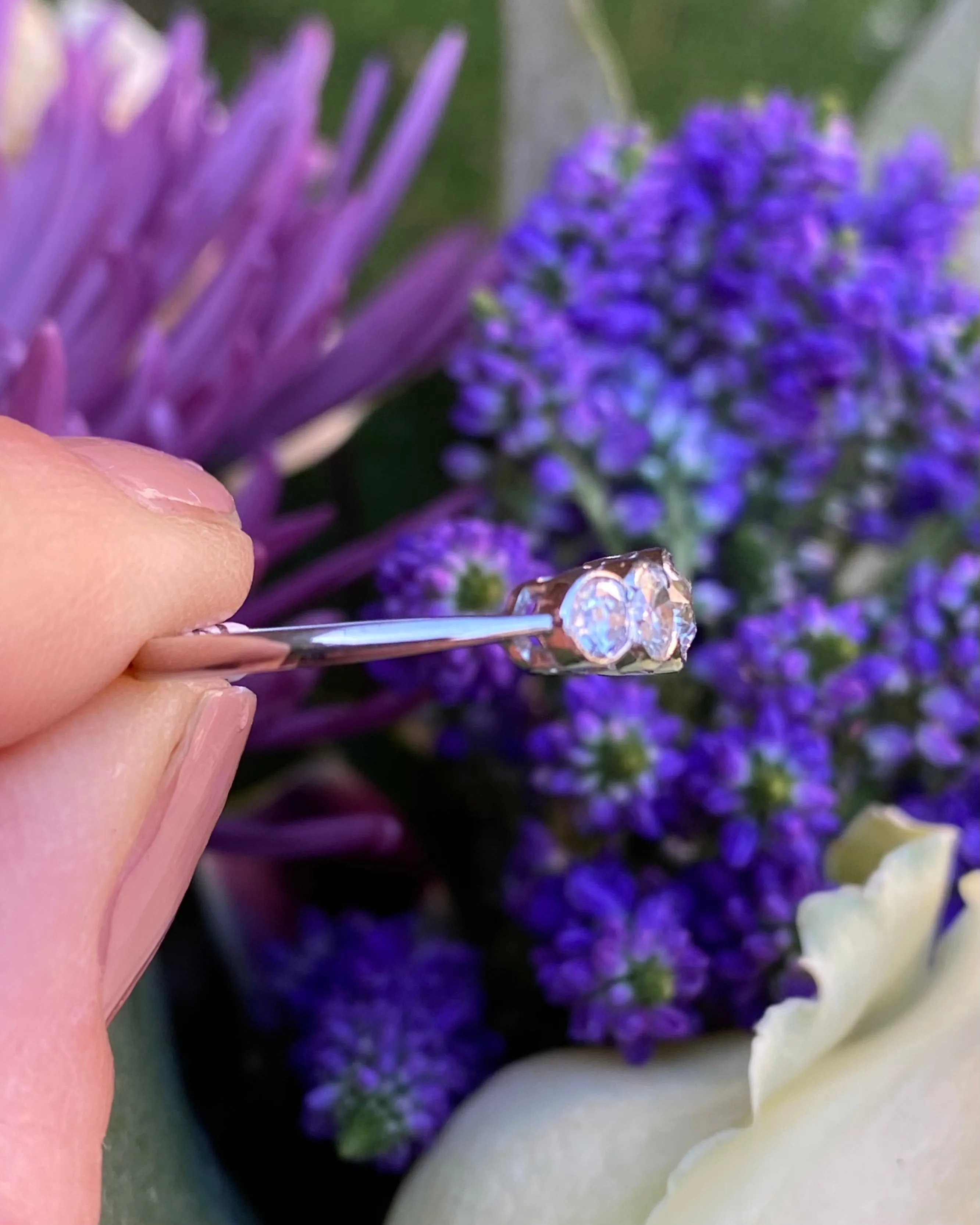 Art Deco Five Stone Diamond Ring Platinum 1.05ct