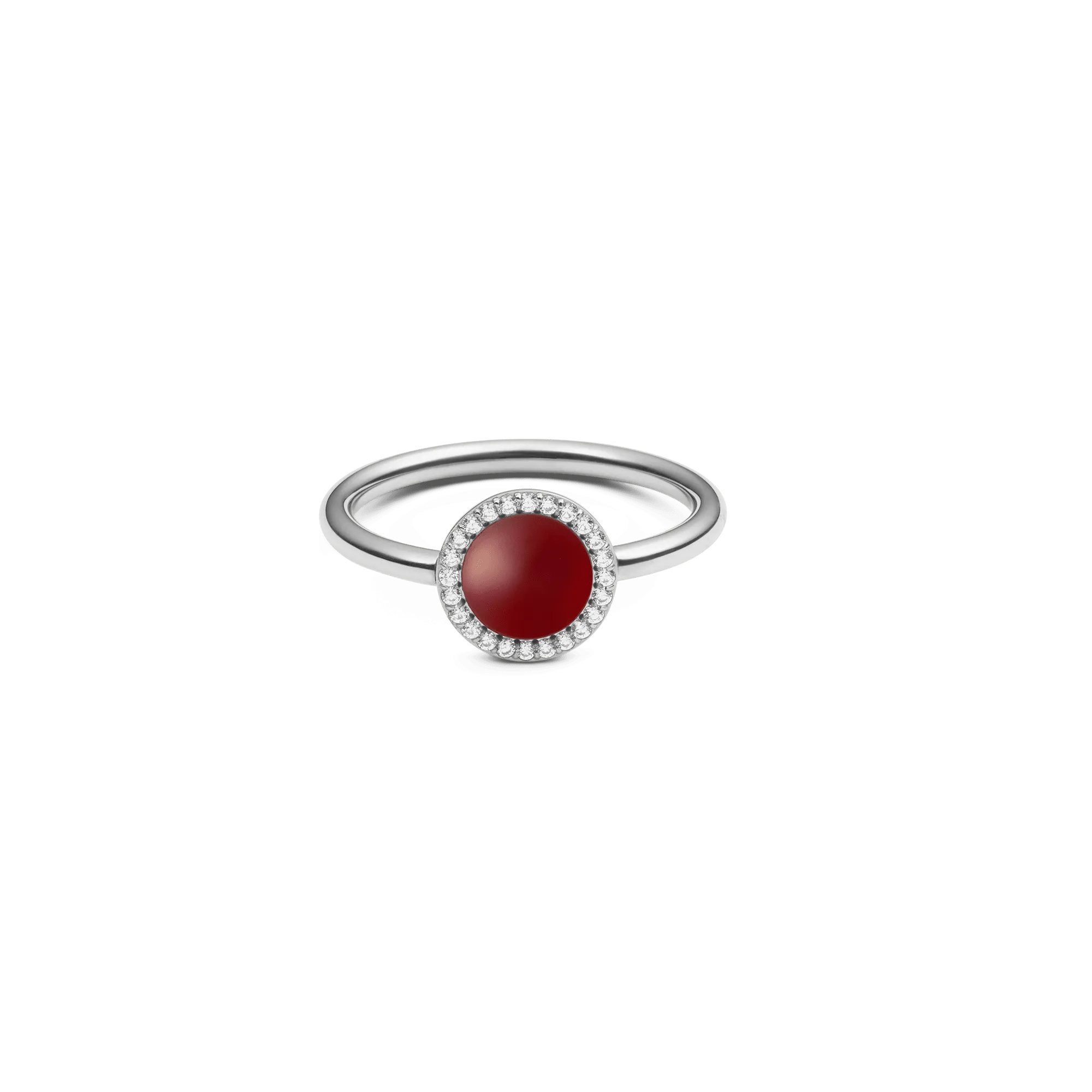 Audrey Ring  Red Agathe Silver