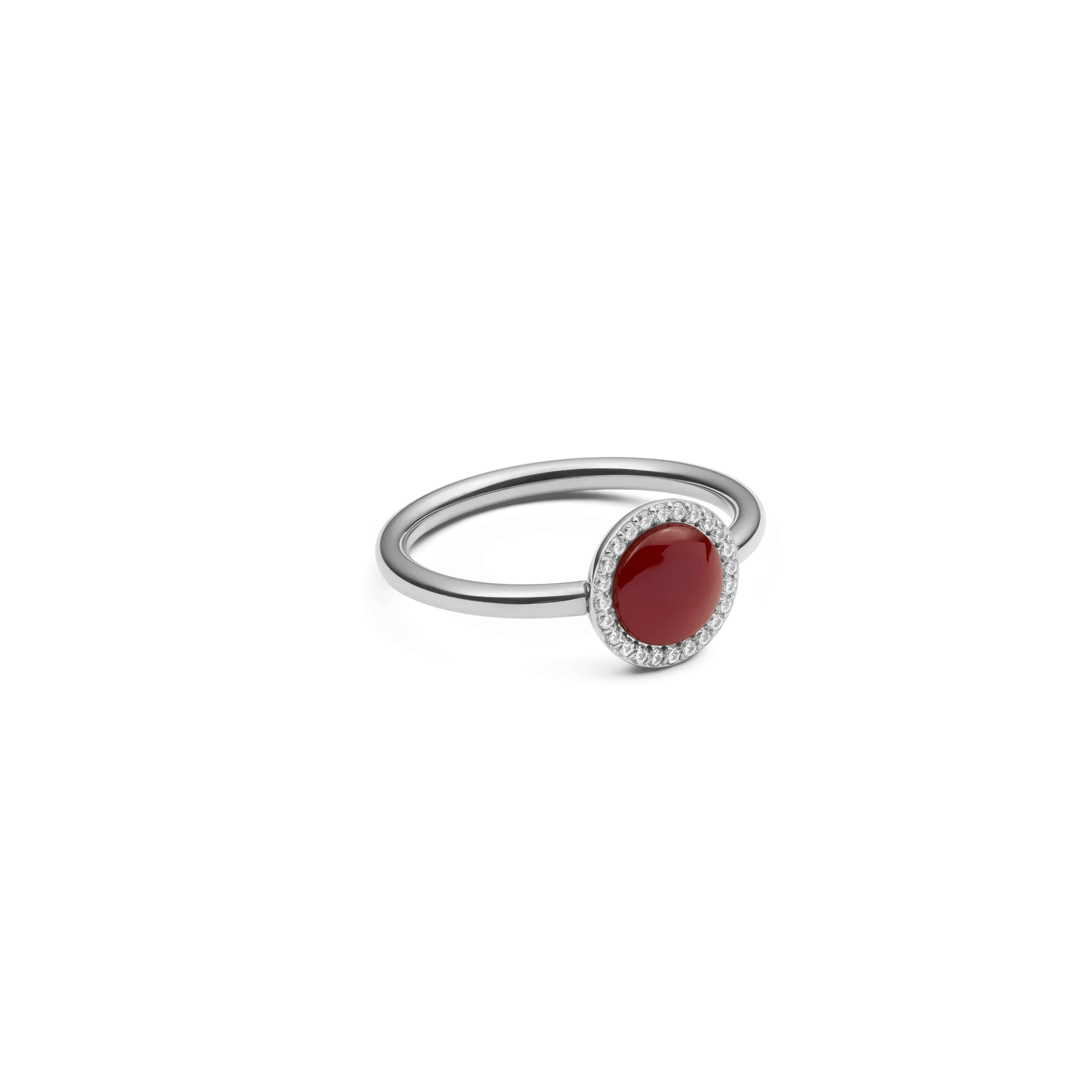 Audrey Ring  Red Agathe Silver