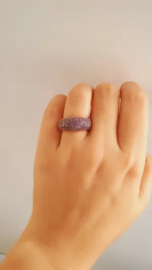 Aya Purple Full Stone Adjustable Ring