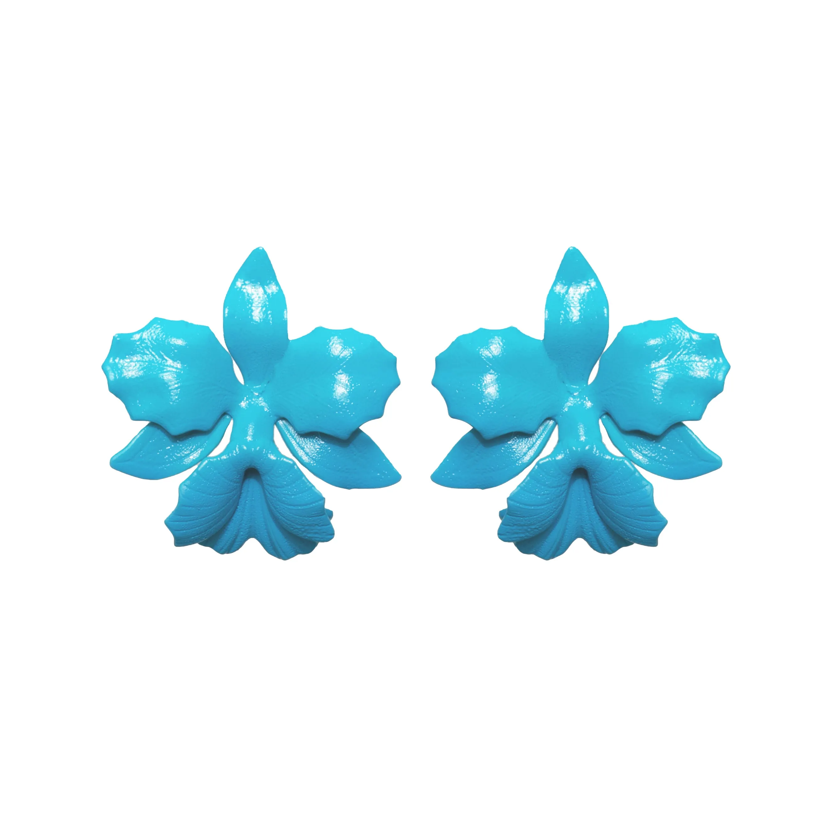 Azure Laelia Orchid Studs