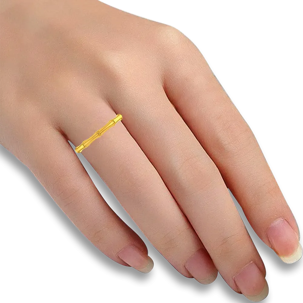 Bamboo-designed 22k Gold Ring