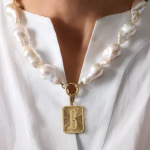 Baroque Pearl Necklace with 14K Yellow Gold Connector
