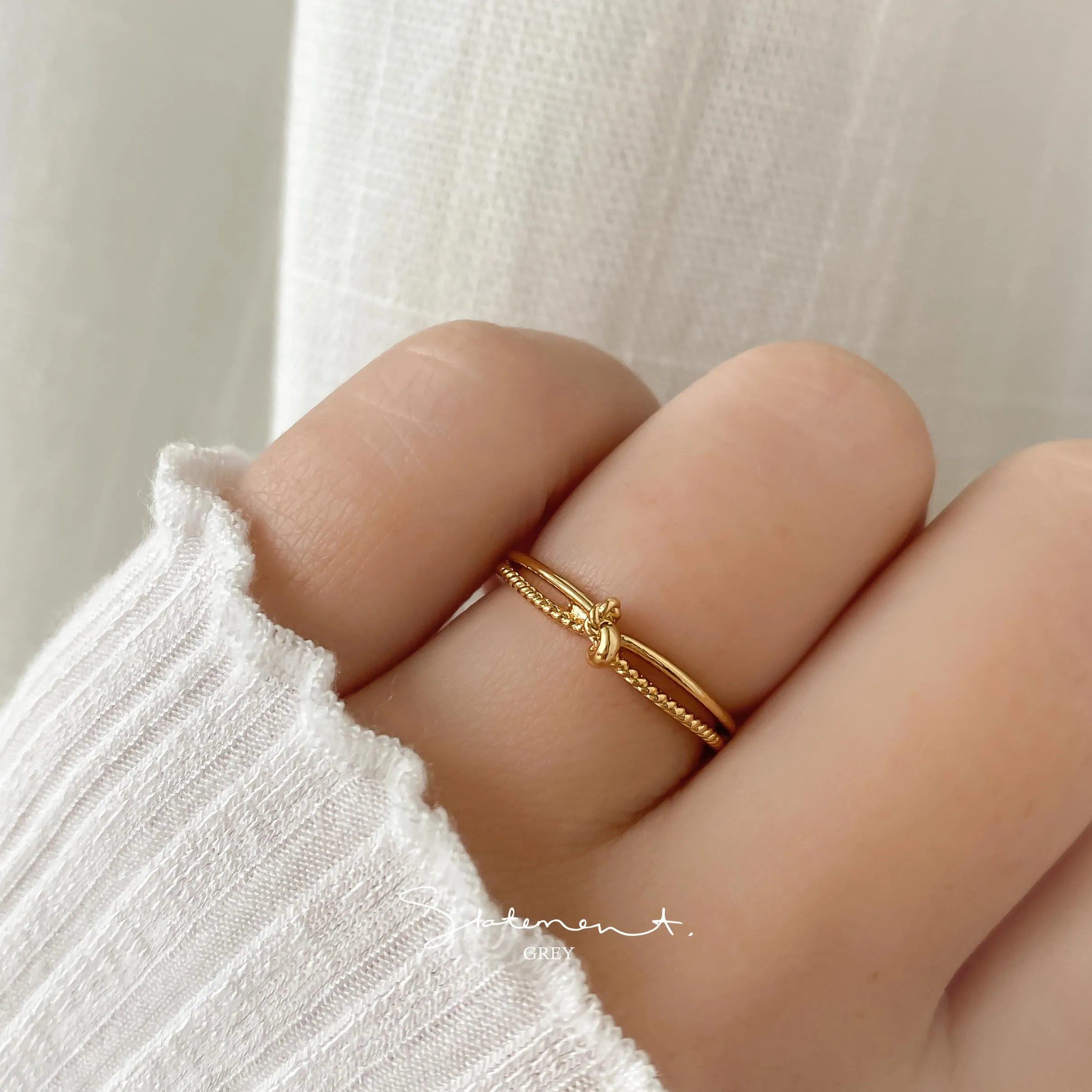 Beaded Knot Ring