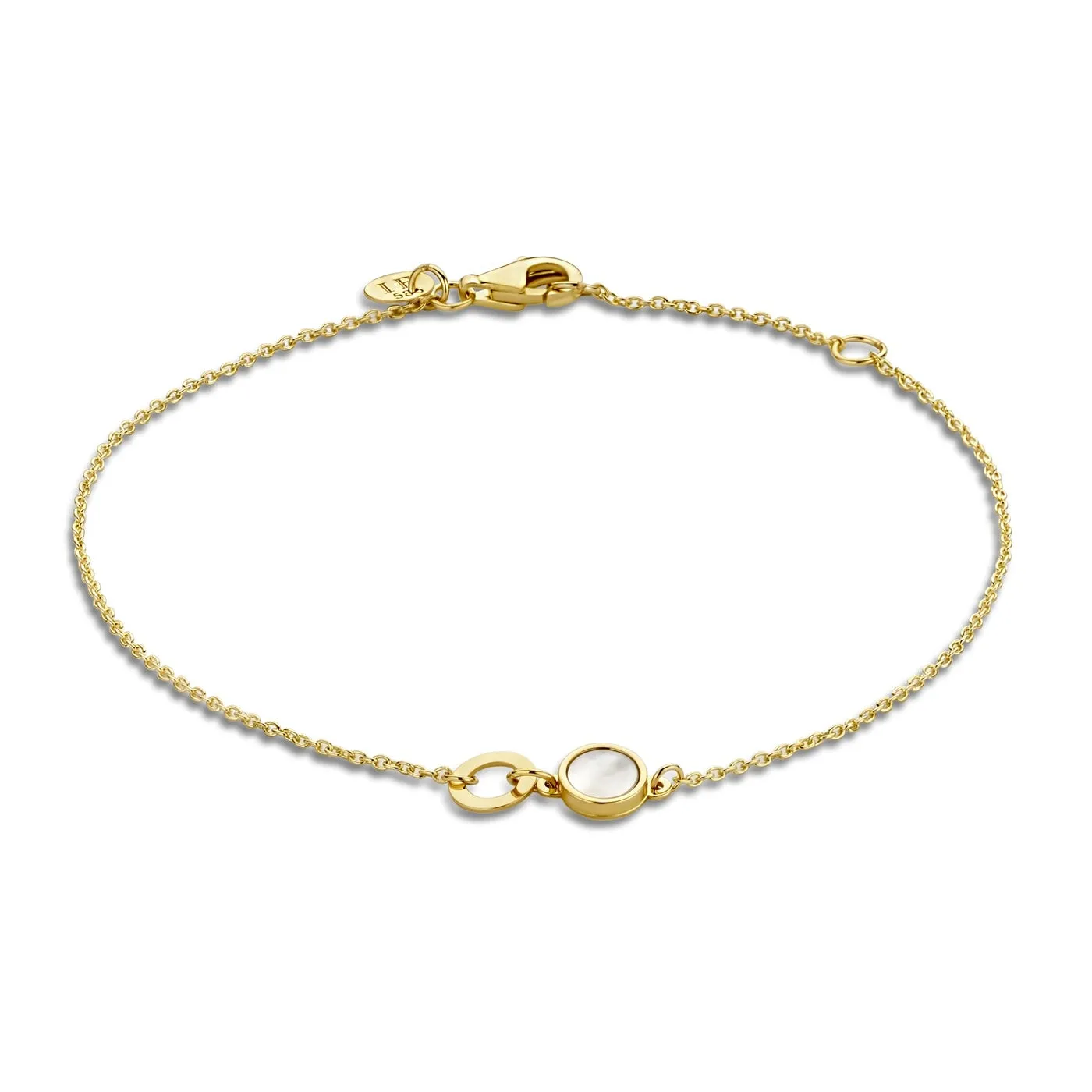Belleville Nova 14 karat gold bracelet with mother of pearl