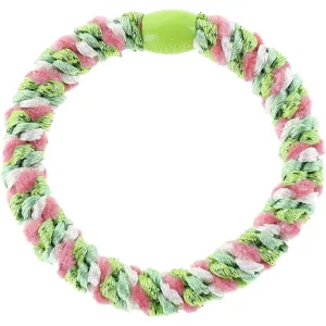 Bow's by St?r Braided Hair Elastic - Multi Green/Rose/White Glitter 6-pack