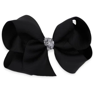 Bow's by St?r Classic Bow - Black/Silver Glitter - 10 cm