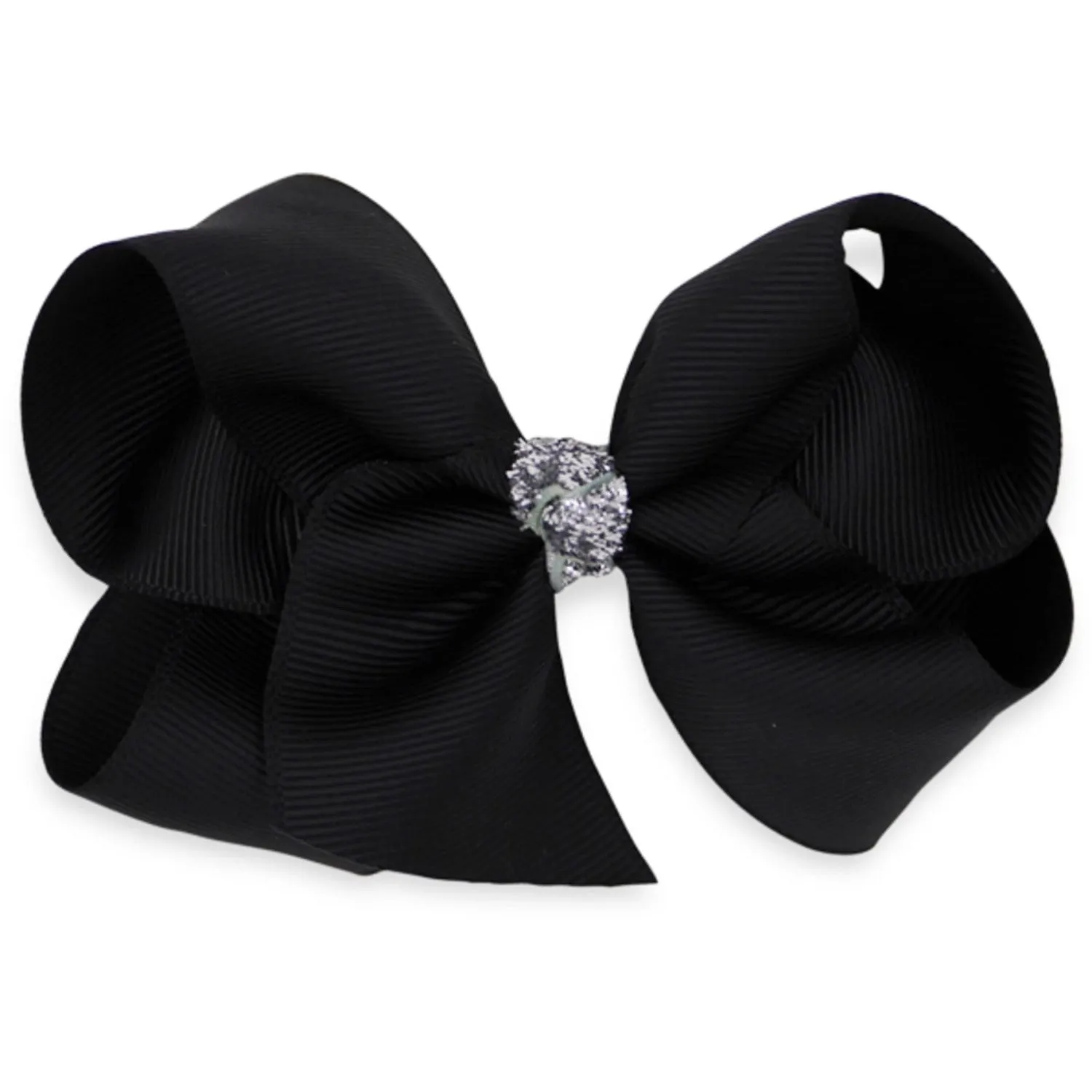 Bow's by St?r Classic Bow - Black/Silver Glitter - 10 cm