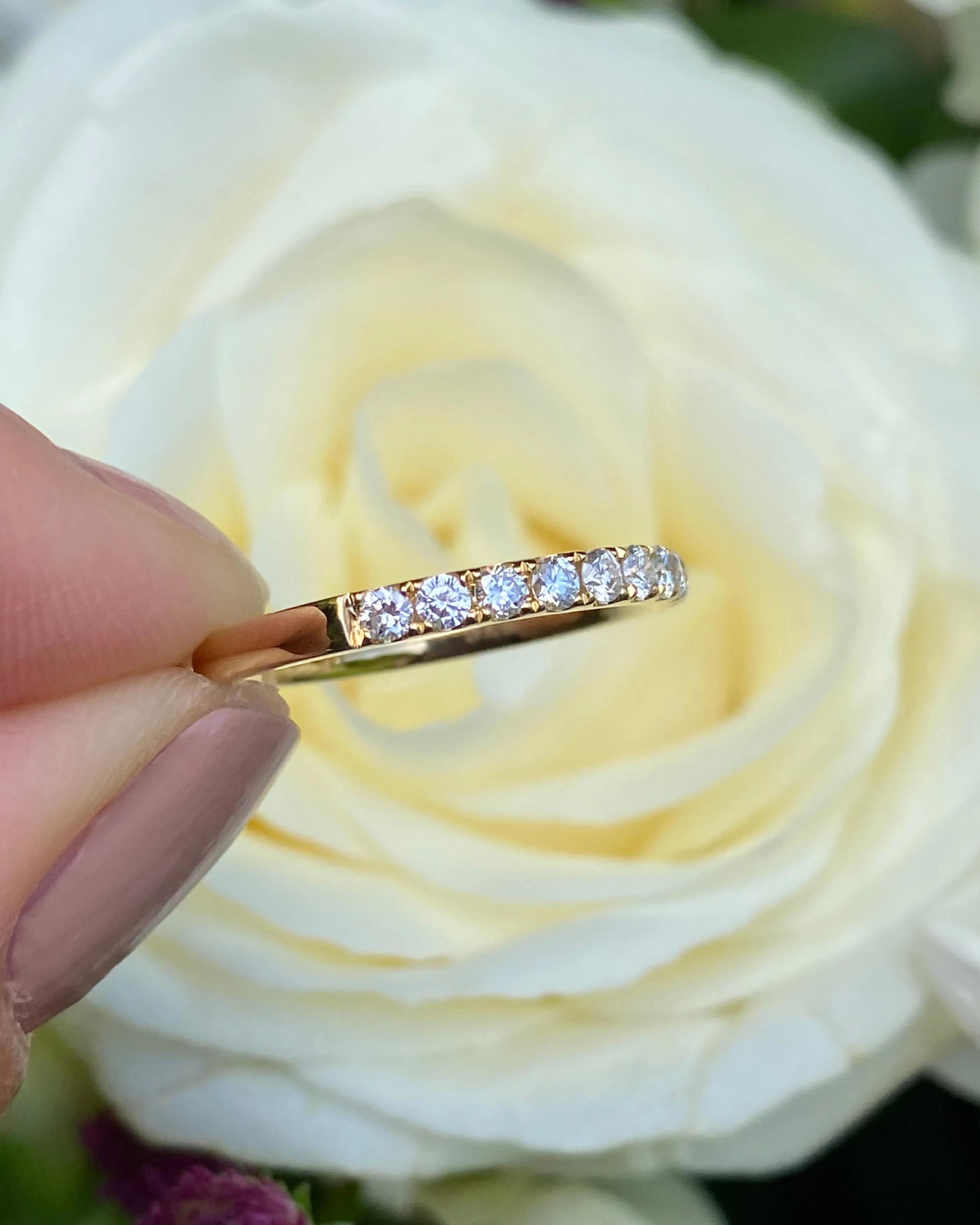 Brilliant Cut Diamond Half Eternity Wedding Ring 0.53ct 18ct Yellow Gold
