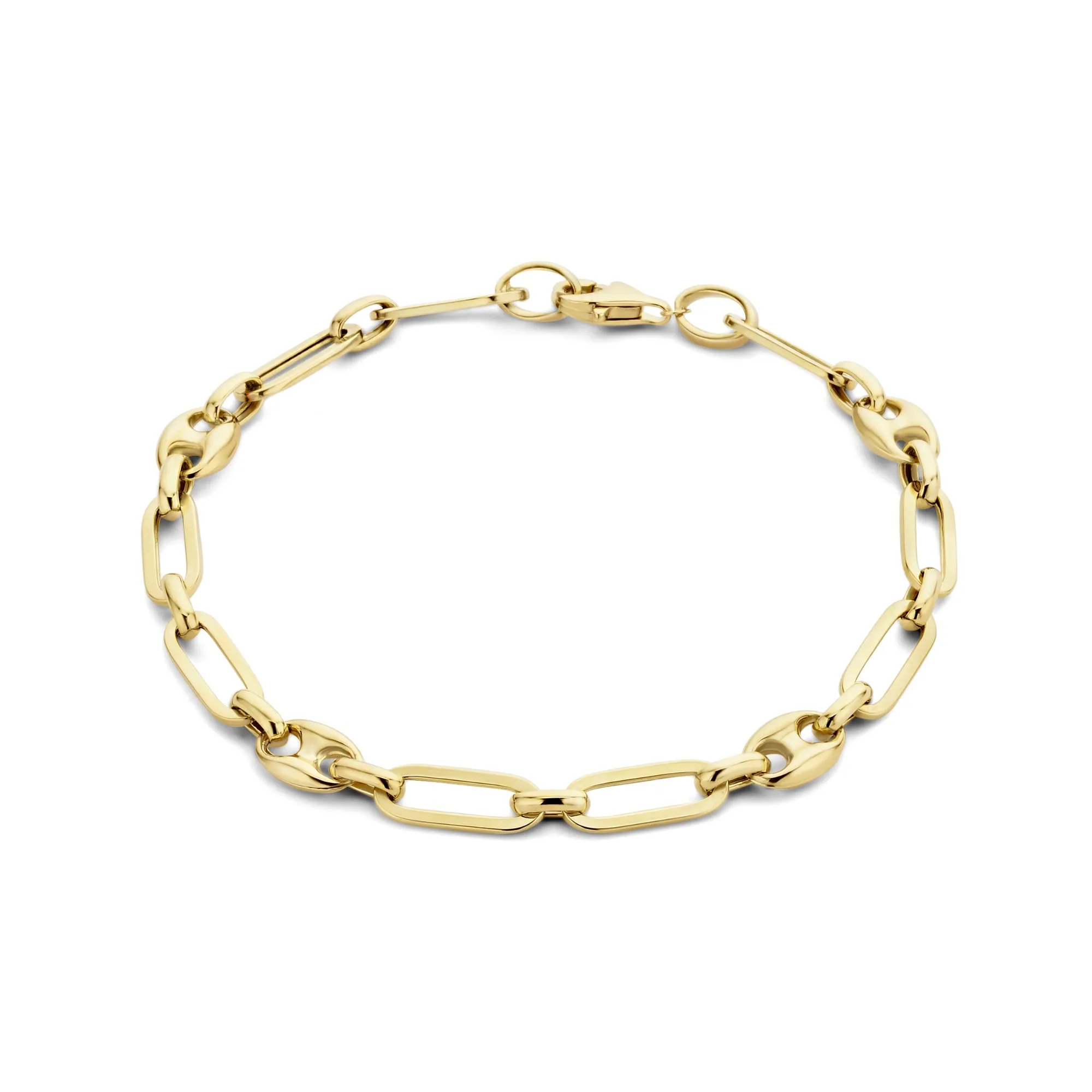 Cadeau d'Isabel 14 karat gold necklace and bracelet set with chains