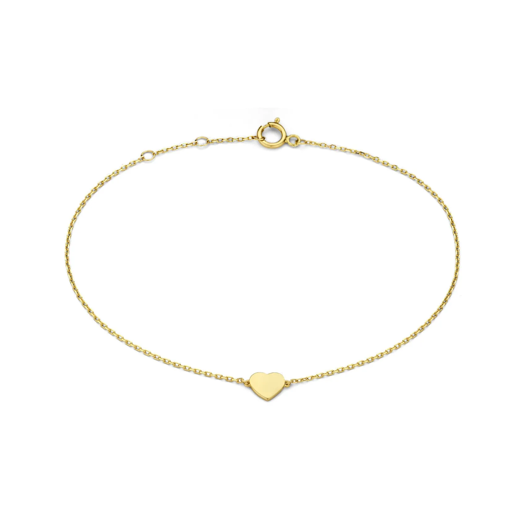 Cadeau d'Isabel 14 karat gold necklace and bracelet set with heart