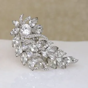 Captivating Feather Motif Eisenberg Ice Brooch