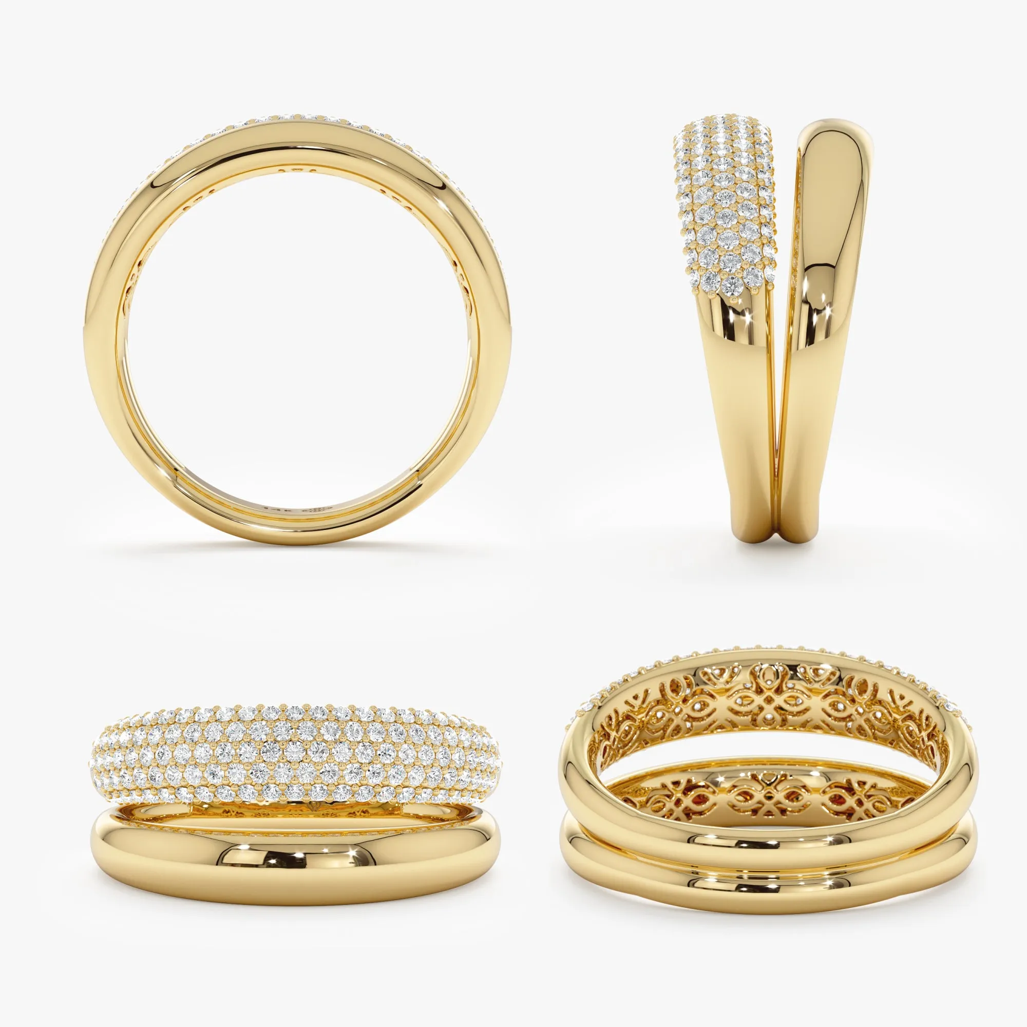 Chunky Double Band Diamond Ring, Tori