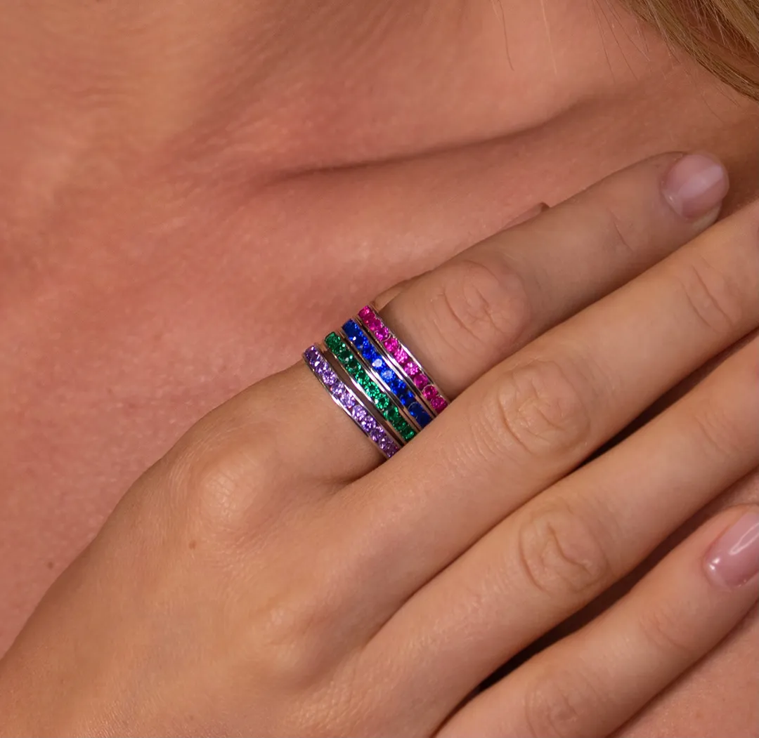 Classic Channel Set Ring in Amethyst