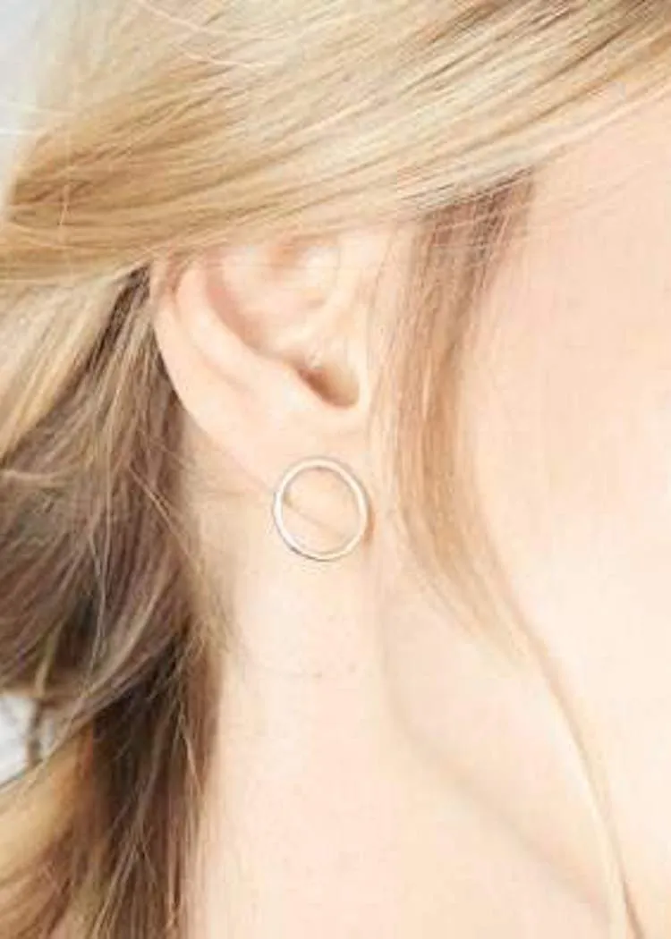 Colleen Mauer | Circle Post Earrings | Gold   Silver