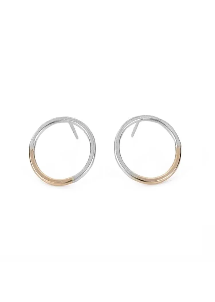 Colleen Mauer | Circle Post Earrings | Gold   Silver