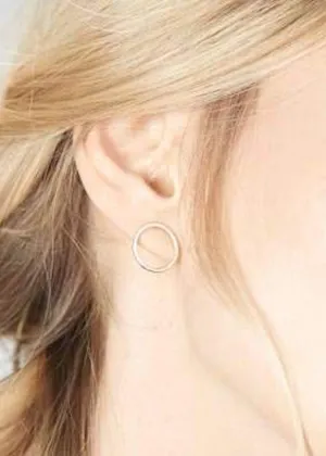 Colleen Mauer | Circle Post Earrings | Gold   Silver