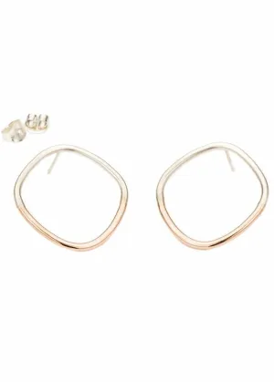 Colleen Mauer Designs | Large Silver Gold Rounded Square Earrings