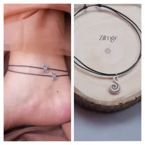Combo of Butterfly & Music Charm Anklets