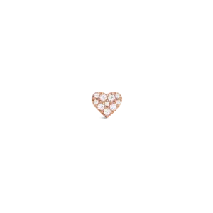 Crystal Heart Stud Rose Gold