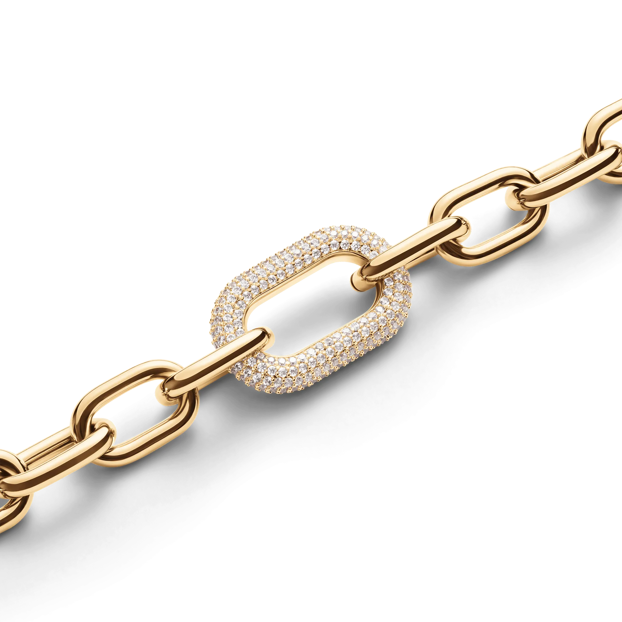 Crystal Link Necklace Gold