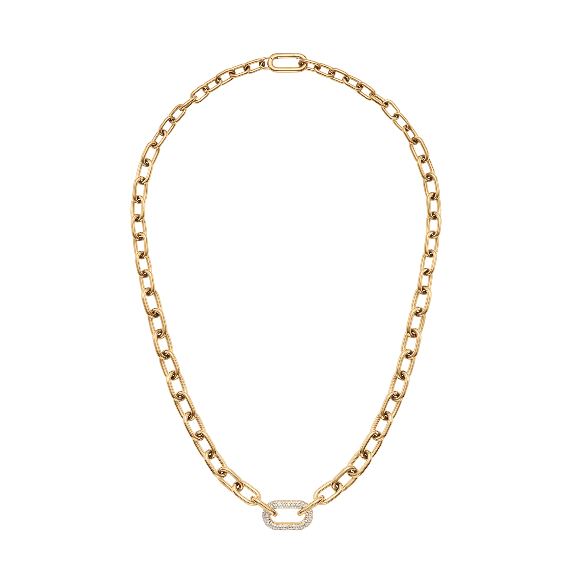Crystal Link Necklace Gold