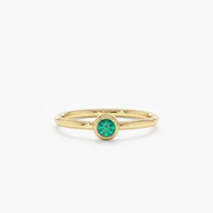 Dainty Gold Emerald Ring, Frances
