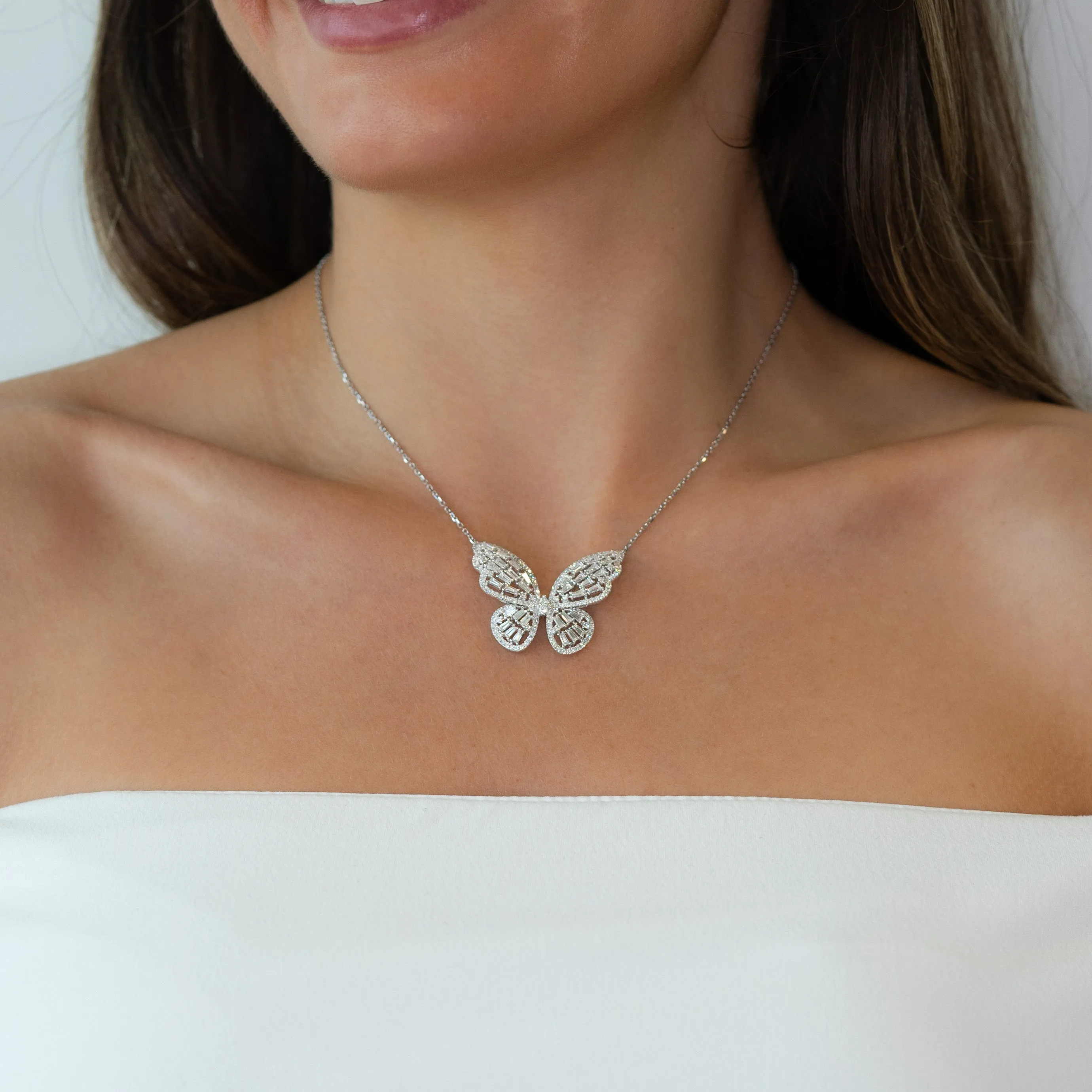 Diamond Butterfly Pendant