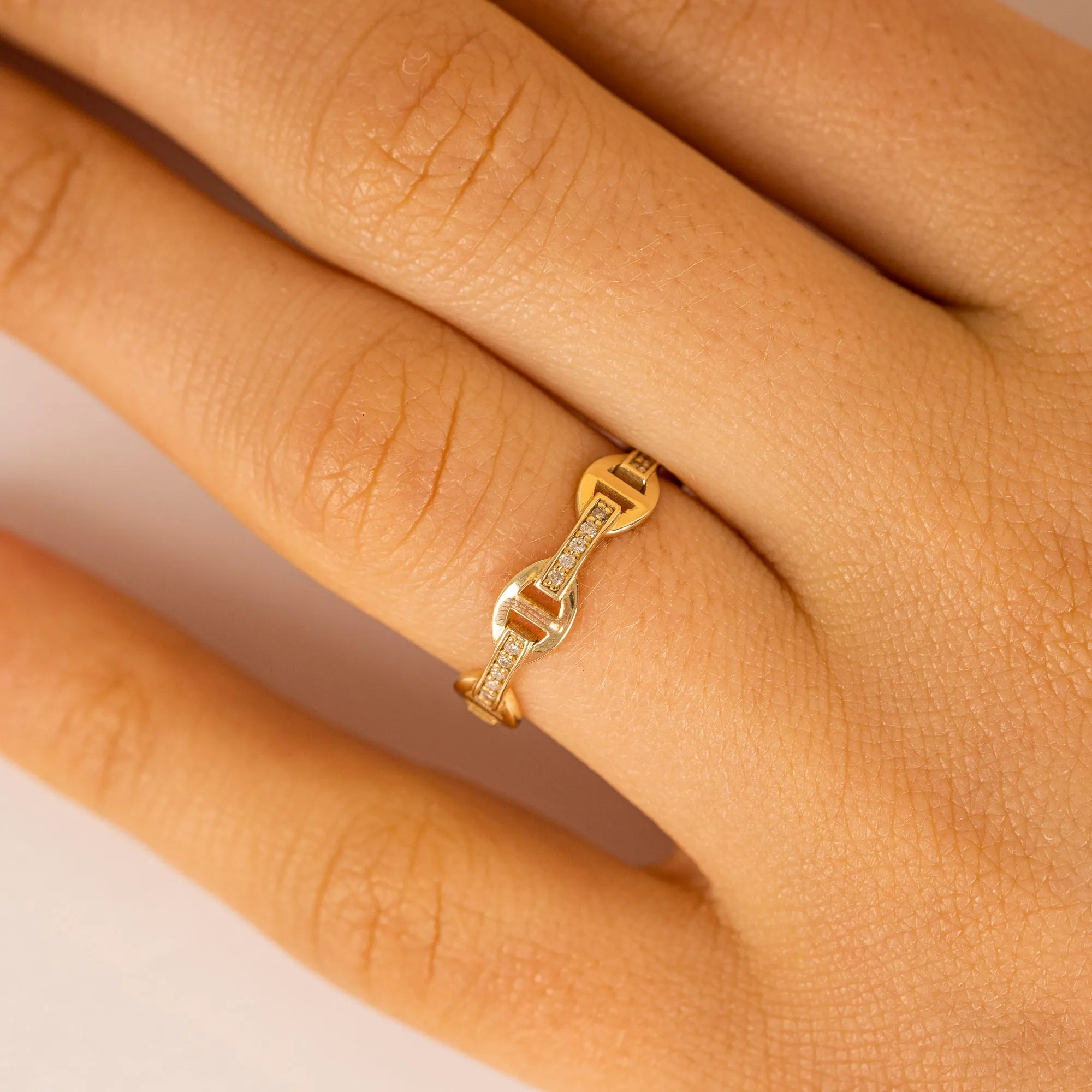 Diamond Chain Link Ring, Millie