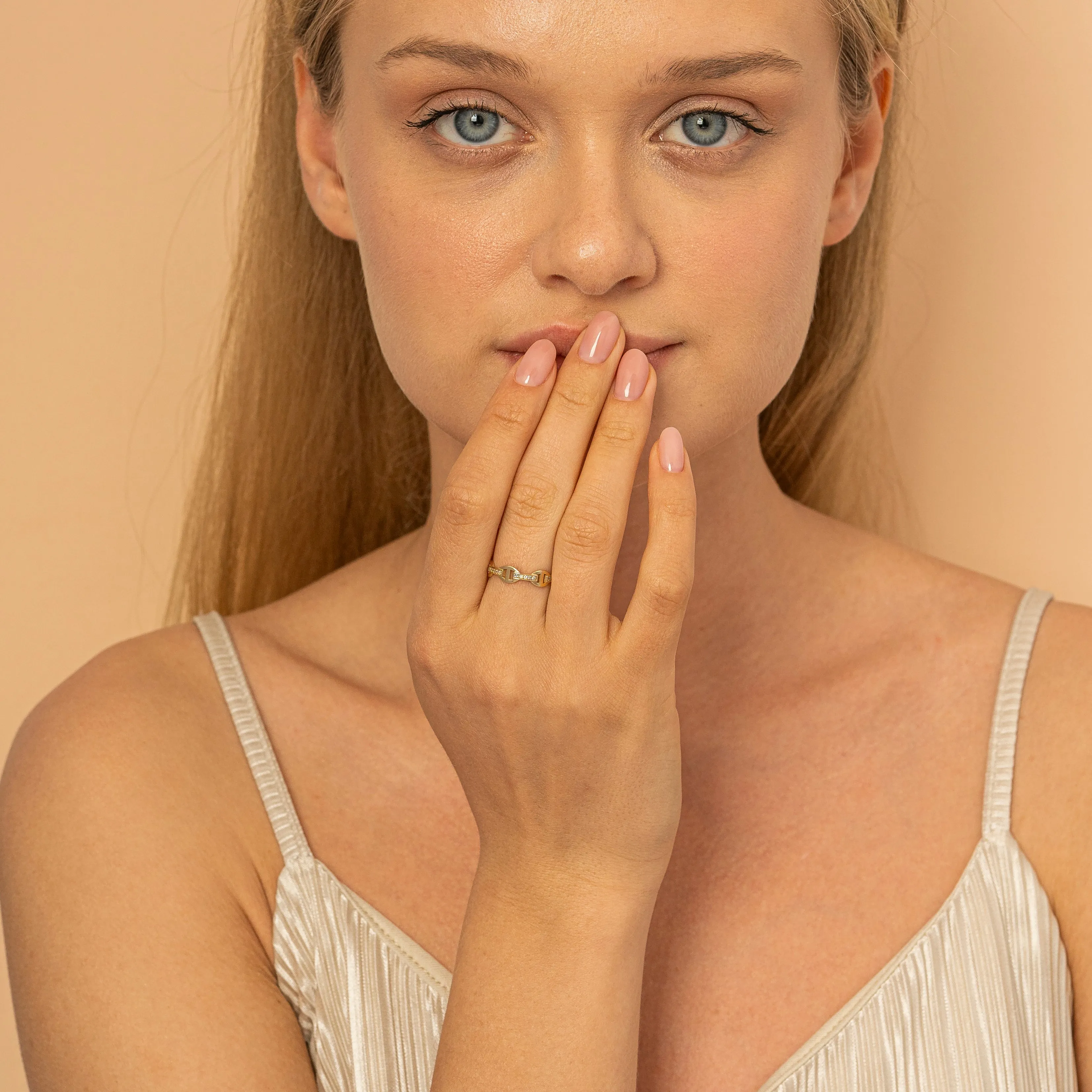 Diamond Chain Link Ring, Millie