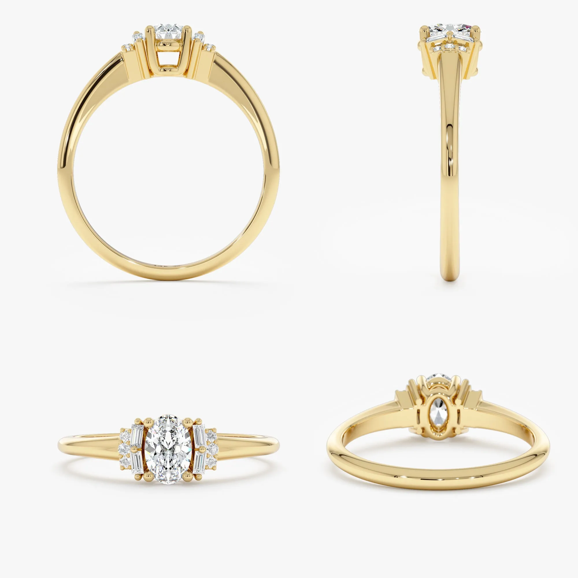 Diamond Cluster Engagement Ring, Nera