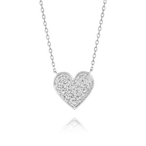 Diamond Heart Pendant White Gold