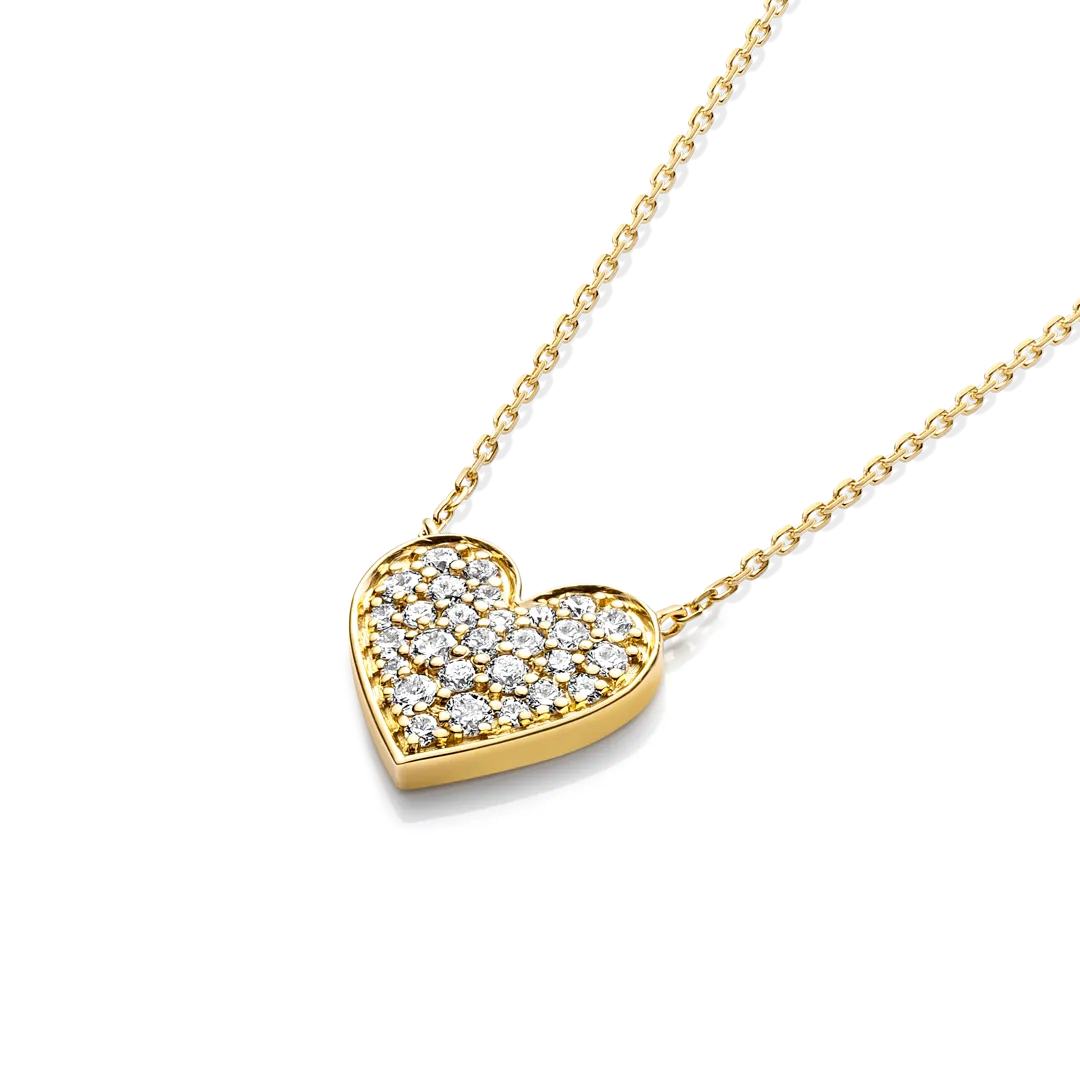 Diamond Heart Pendant Yellow Gold