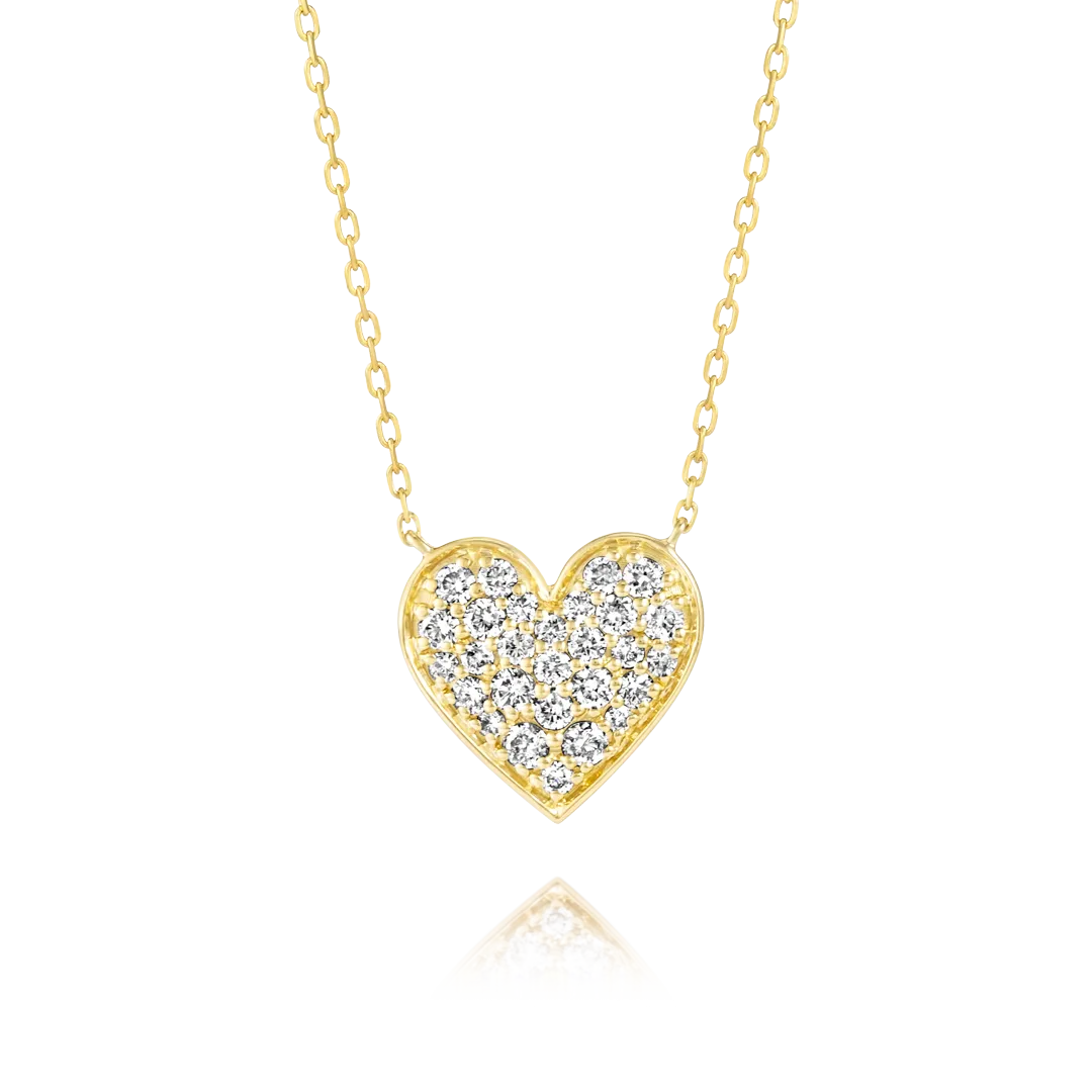 Diamond Heart Pendant Yellow Gold