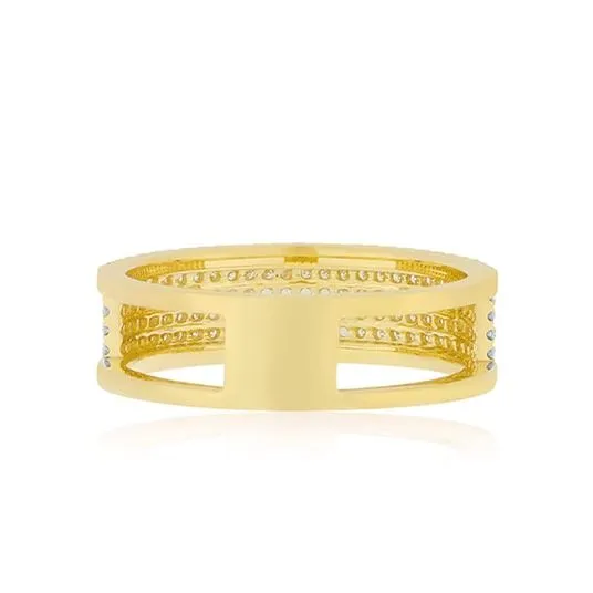 Diamond Six Row Gold Cigar Band Ring