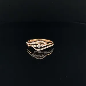 Diamond Swirling Fern Ring in 18k Rose Gold - (#24-HRDIA002148)