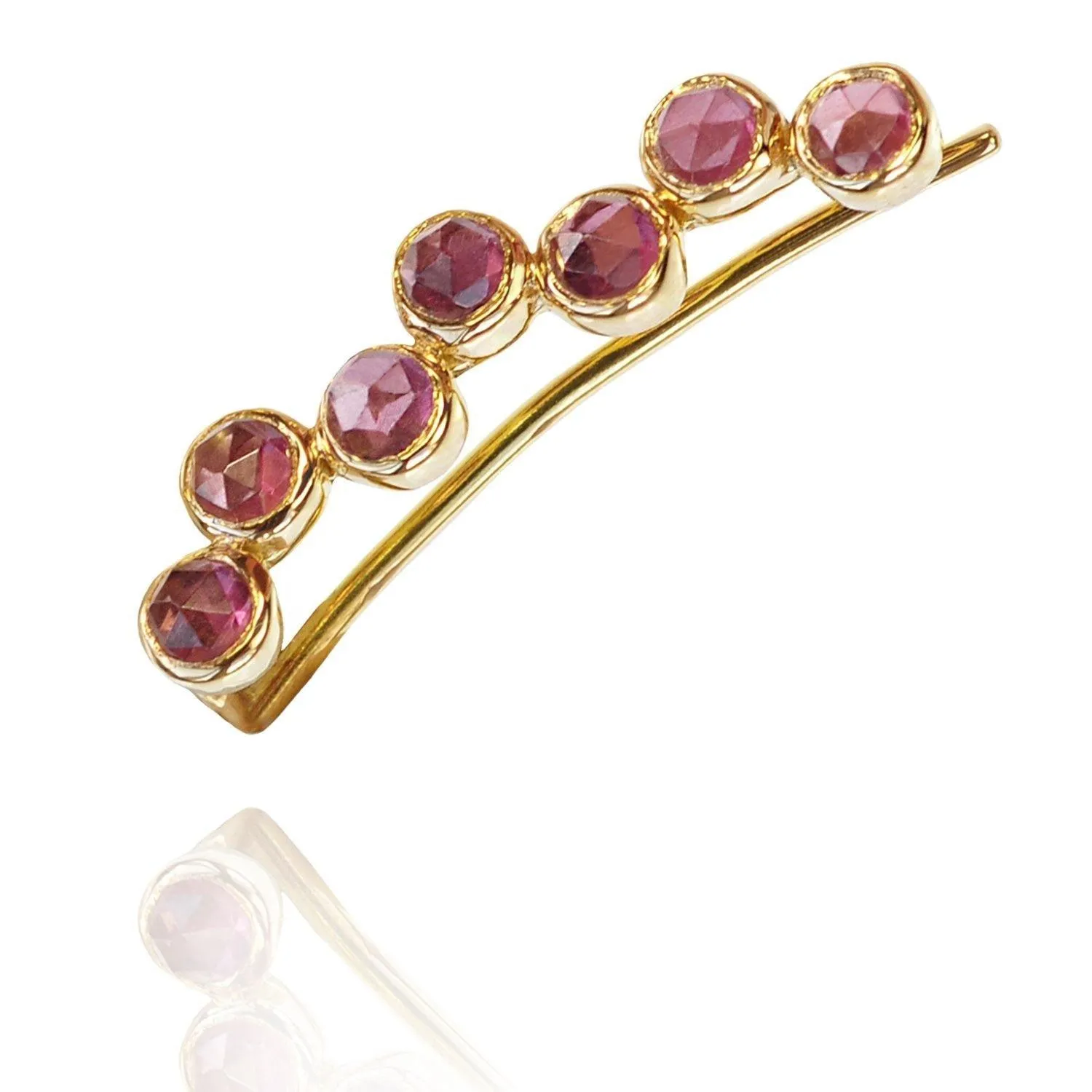 Ear Cuff Constellation Right - Pink Garnet 18k Gold