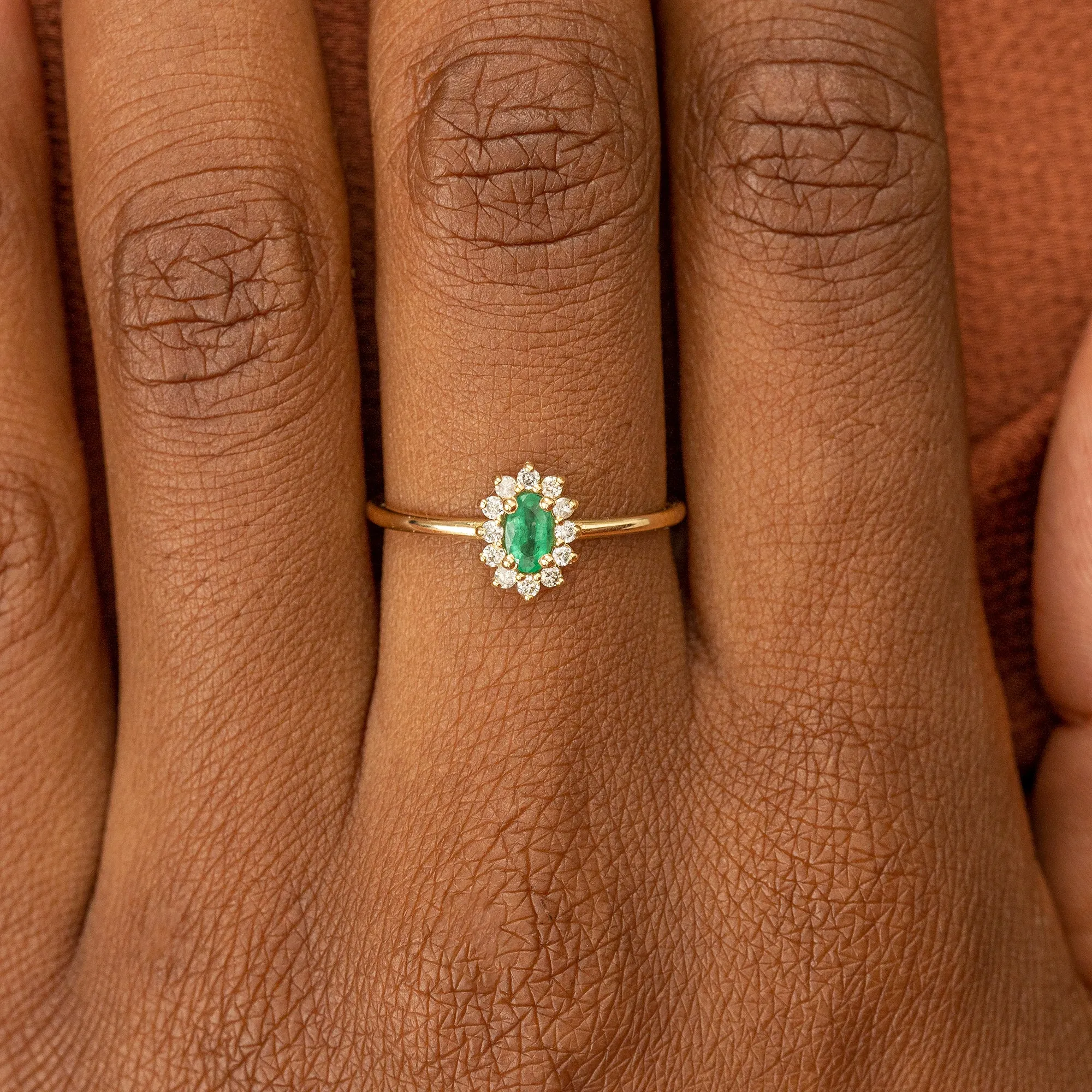Emerald and Diamond Engagement Ring, Roselyn