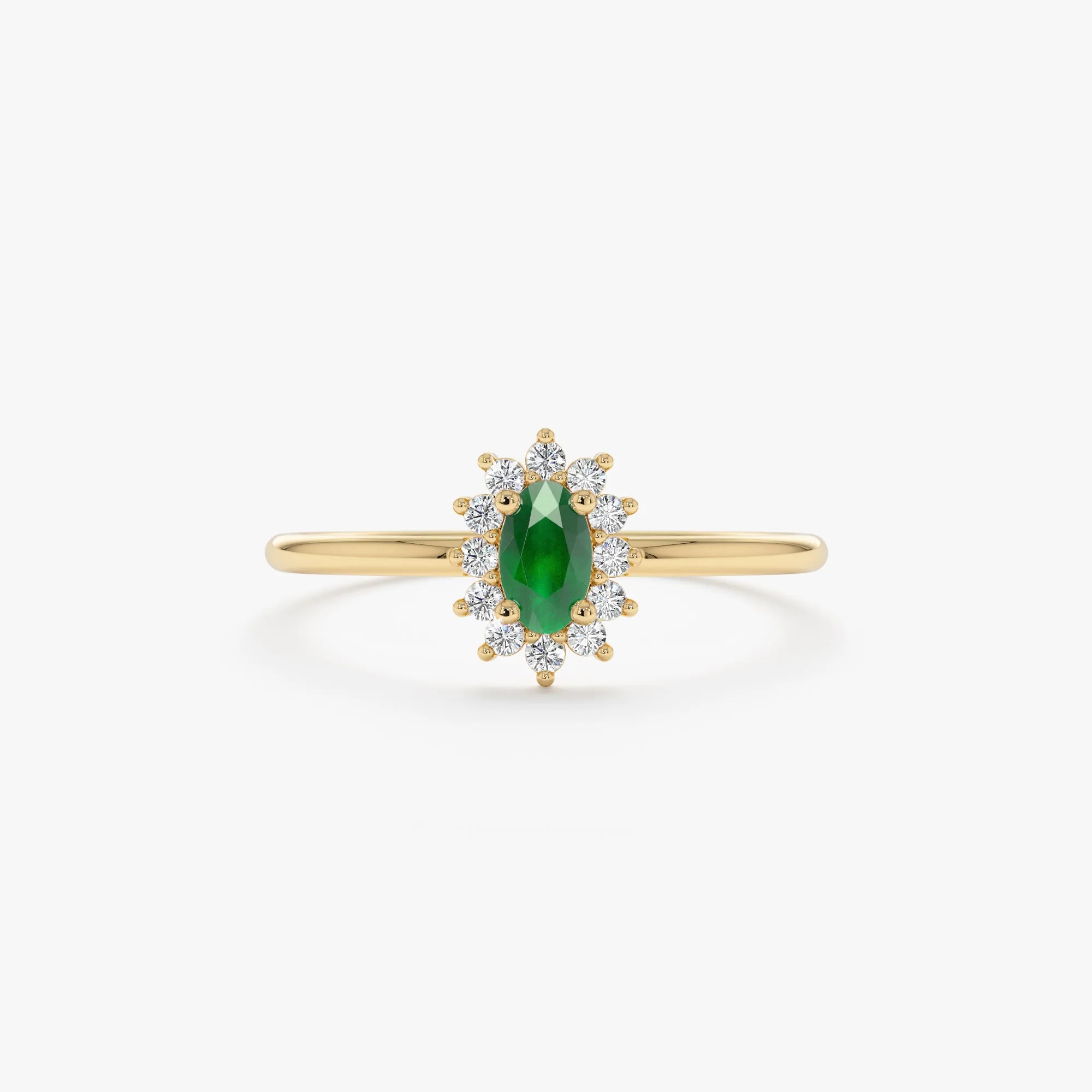 Emerald and Diamond Engagement Ring, Roselyn