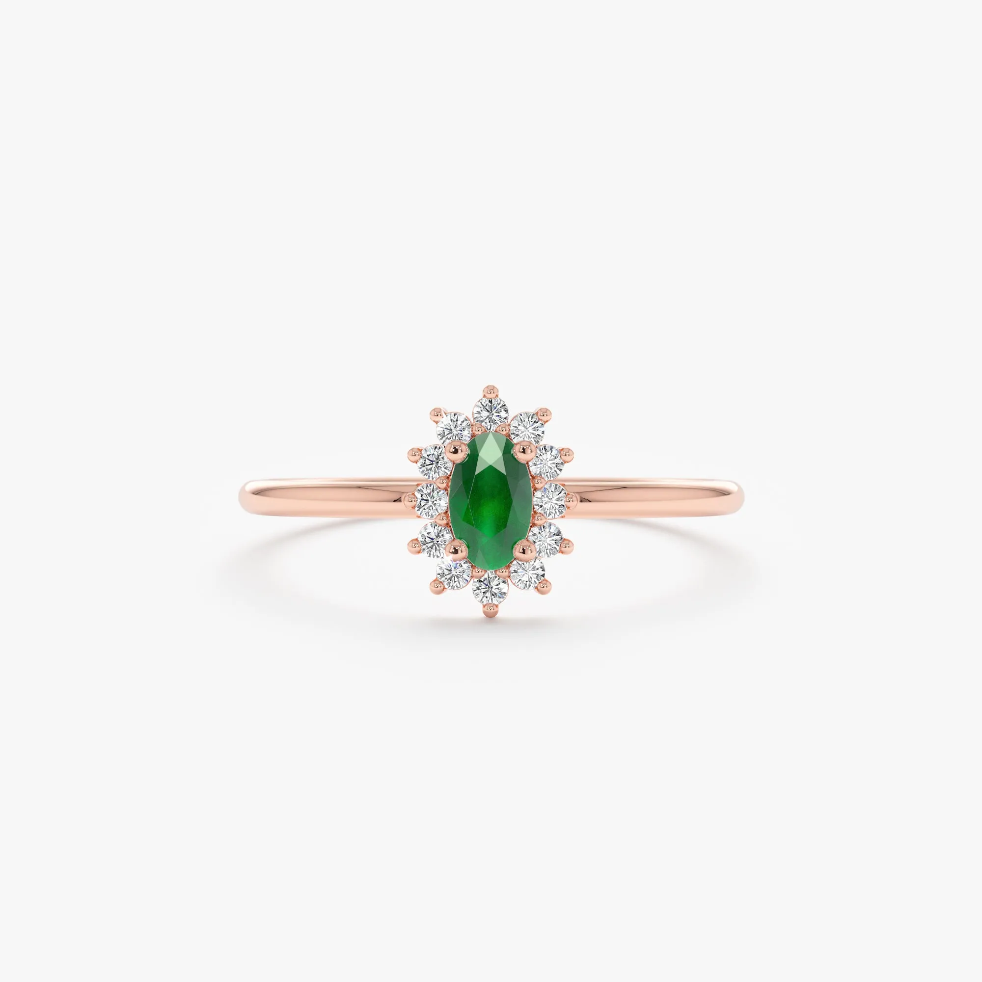 Emerald and Diamond Engagement Ring, Roselyn