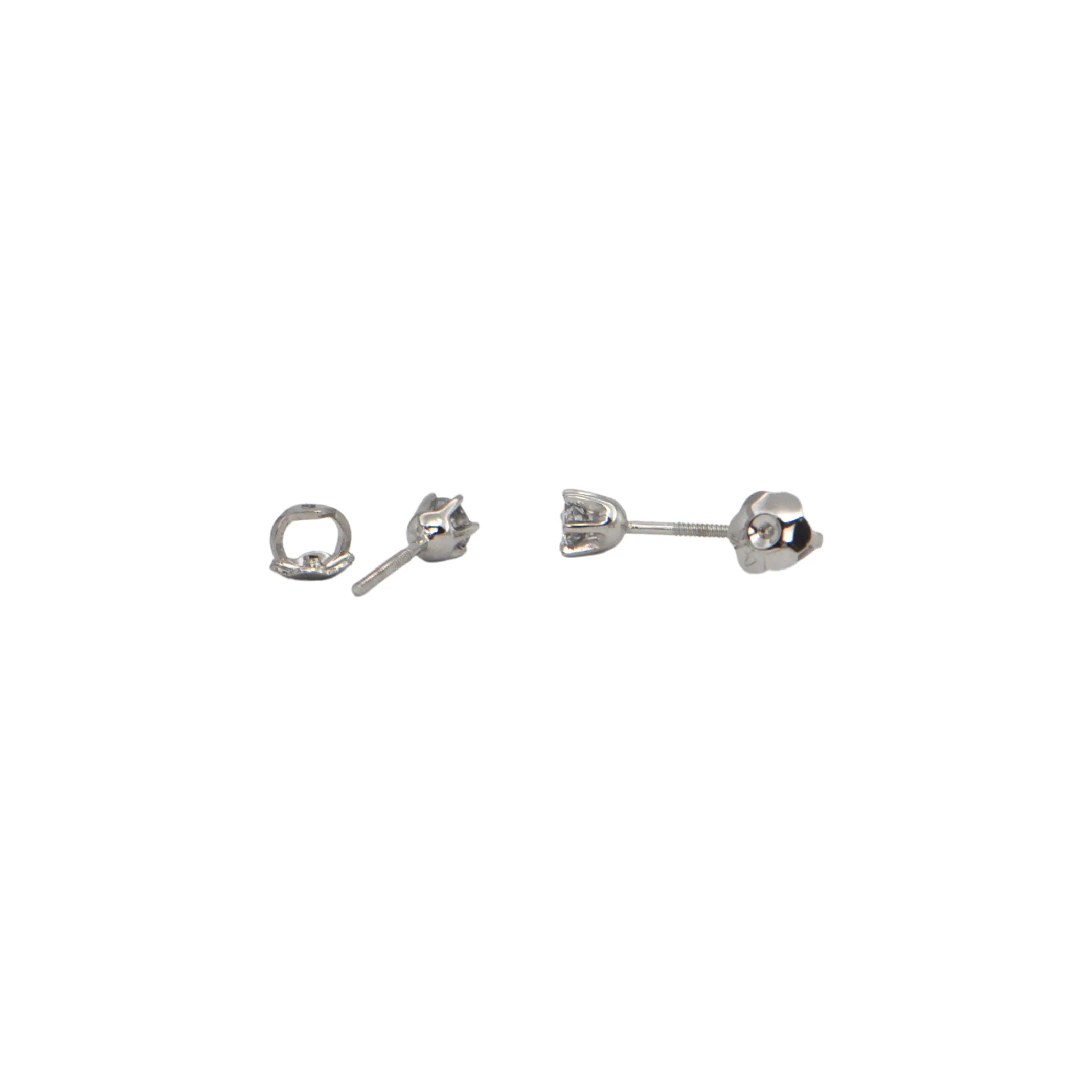 Estate Diamond 14K Gold single Stud Screw Back Earring