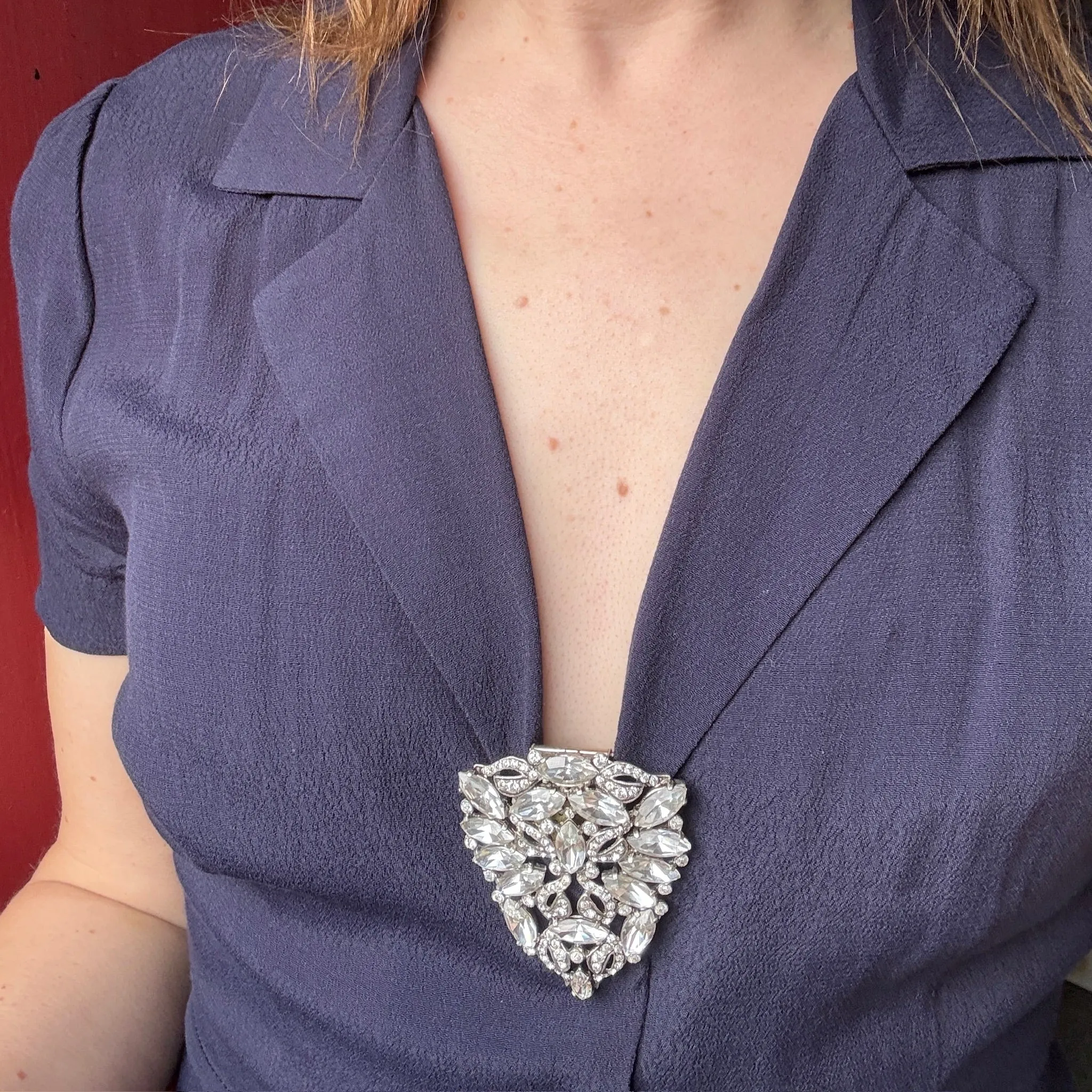 Fabulous Eisenberg Original Sterling & Crystal Dress Clip