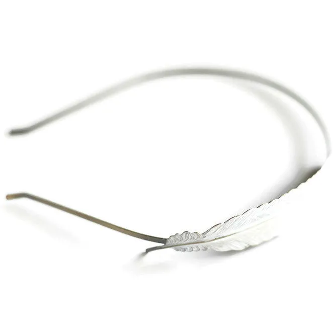 Feather Quill Headband - Hand Painted Antique Bronze