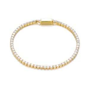 Gold bracelet 18k yellow gold assembled with zirconium oxide